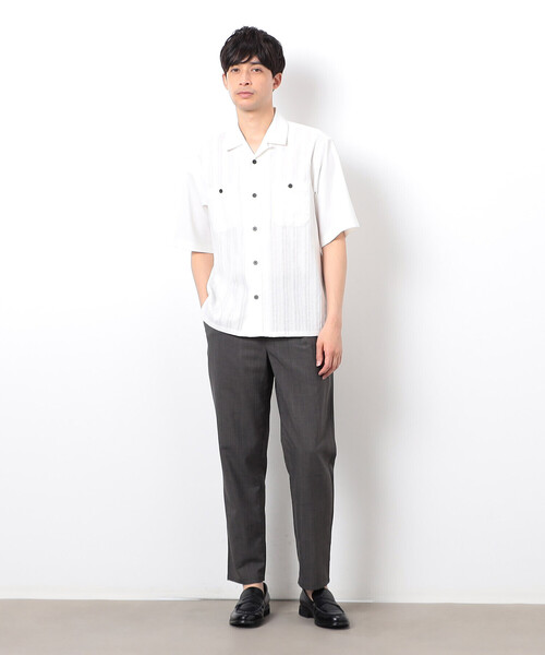 COMME CA ISM(コムサイズム)の「キューバシャツ(シャツ/ブラウス・メンズ・ホワイト/ブラック・LARGE/MEDIUM)」の5枚目の写真