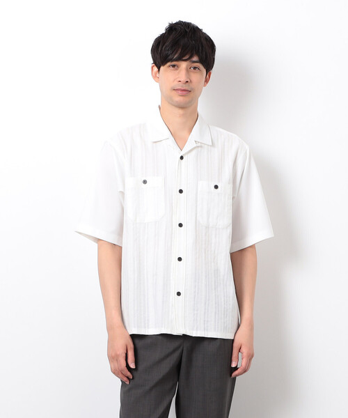 COMME CA ISM(コムサイズム)の「キューバシャツ(シャツ/ブラウス・メンズ・ホワイト/ブラック・LARGE/MEDIUM)」の7枚目の写真
