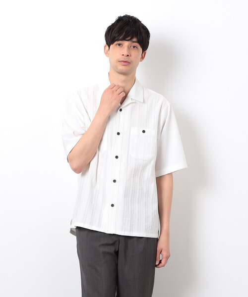 COMME CA ISM(コムサイズム)の「キューバシャツ(シャツ/ブラウス・メンズ・ホワイト/ブラック・LARGE/MEDIUM)」の8枚目の写真