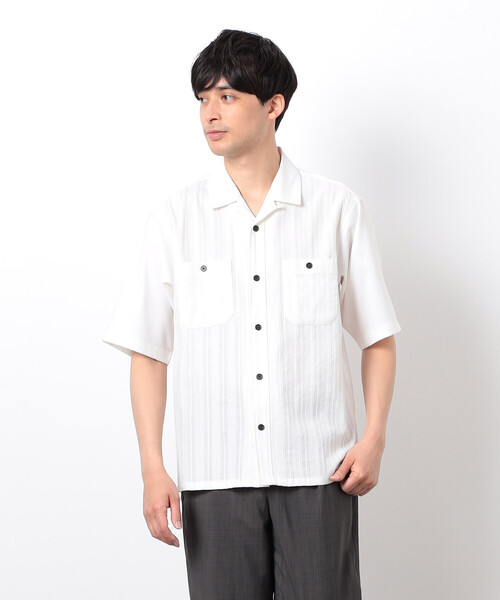 COMME CA ISM(コムサイズム)の「キューバシャツ(シャツ/ブラウス・メンズ・ホワイト/ブラック・LARGE/MEDIUM)」の3枚目の写真
