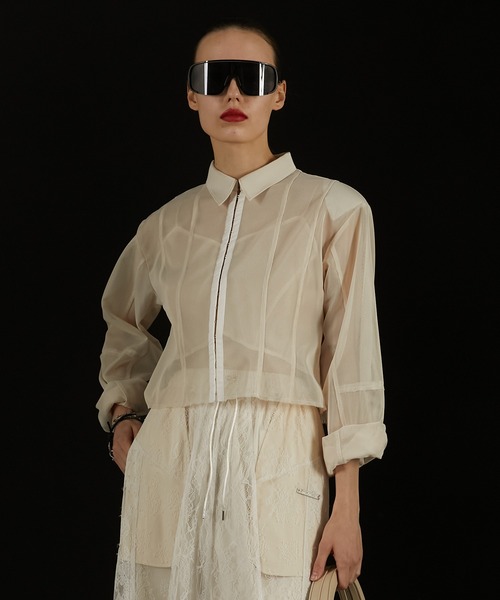 PRANK PROJECT プランク プロジェクト ビスチェ セール】ビスチェレイヤードメッシュシャツ / Bustier Layered