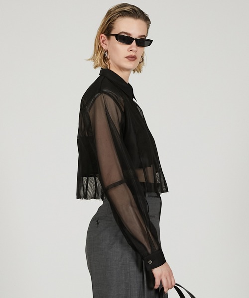 ビスチェレイヤードメッシュシャツ / Bustier Layered Mesh Shirt