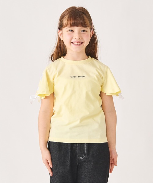 ever closet(エバークローゼット)の「肩 リボン Tシャツ(Tシャツ/カットソー・キッズ・ブラック/ブルー系その他6/サックスブルー/オフホワイト/ラベンダー/イエロー・90cm/100cm/110cm/120cm/130cm/140cm)」の6枚目の写真