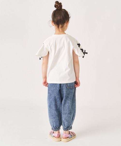 ever closet(エバークローゼット)の「肩 リボン Tシャツ(Tシャツ/カットソー・キッズ・ブラック/ブルー系その他6/サックスブルー/オフホワイト/ラベンダー/イエロー・90cm/100cm/110cm/120cm/130cm/140cm)」の7枚目の写真