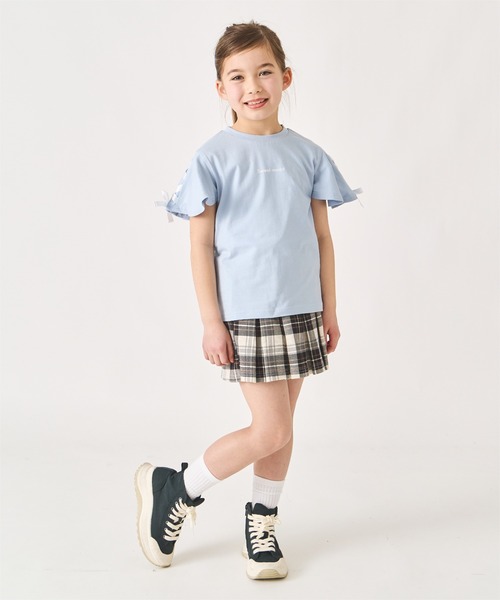 ever closet(エバークローゼット)の「肩 リボン Tシャツ(Tシャツ/カットソー・キッズ・ブラック/ブルー系その他6/サックスブルー/オフホワイト/ラベンダー/イエロー・90cm/100cm/110cm/120cm/130cm/140cm)」の9枚目の写真