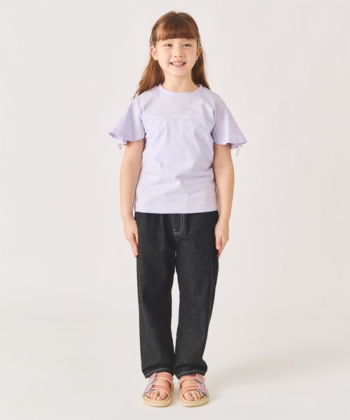 ever closet(エバークローゼット)の「肩 リボン Tシャツ(Tシャツ/カットソー・キッズ・ブラック/ブルー系その他6/サックスブルー/オフホワイト/ラベンダー/イエロー・90cm/100cm/110cm/120cm/130cm/140cm)」の11枚目の写真