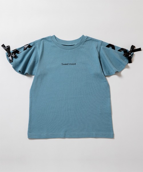 ever closet(エバークローゼット)の「肩 リボン Tシャツ(Tシャツ/カットソー・キッズ・ブラック/ブルー系その他6/サックスブルー/オフホワイト/ラベンダー/イエロー・90cm/100cm/110cm/120cm/130cm/140cm)」の16枚目の写真