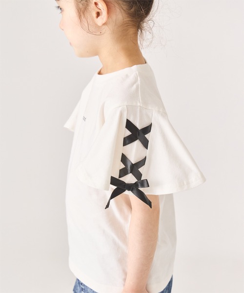 ever closet(エバークローゼット)の「肩 リボン Tシャツ(Tシャツ/カットソー・キッズ・ブラック/ブルー系その他6/サックスブルー/オフホワイト/ラベンダー/イエロー・90cm/100cm/110cm/120cm/130cm/140cm)」の20枚目の写真