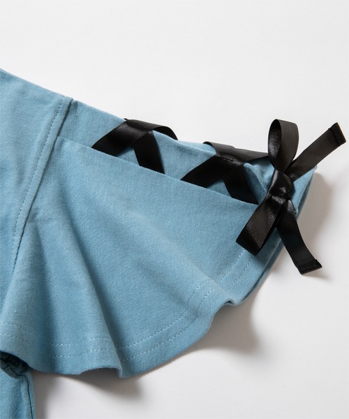 ever closet(エバークローゼット)の「肩 リボン Tシャツ(Tシャツ/カットソー・キッズ・ブラック/ブルー系その他6/サックスブルー/オフホワイト/ラベンダー/イエロー・90cm/100cm/110cm/120cm/130cm/140cm)」の21枚目の写真