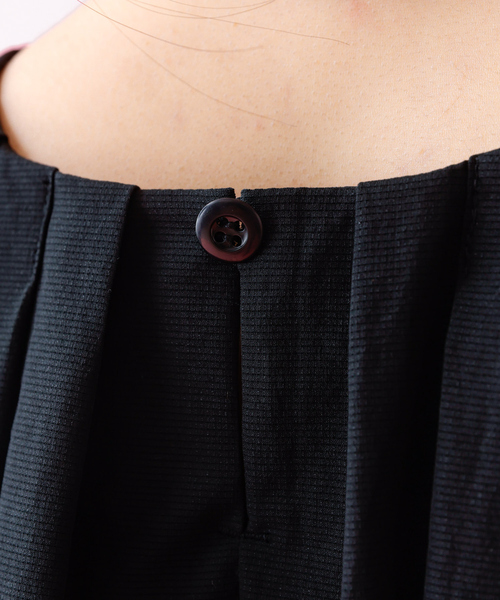 Rouge vif la cle（ルージュヴィフラクレ）の「【Le Melange/ル・メランジュ】ギャザーノースリブワンピース/多機能素材/ノースリーブ/ワンピース【WEB限定】（ワンピース・レディース・ブラック/モカ・フリー）」の5枚目の写真