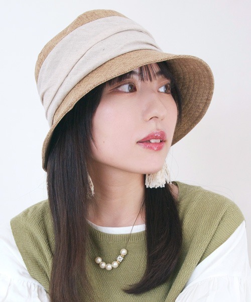 polcadot（ポルカドット）の「クリップギャザーバケットハット（ハット・レディース・ブルー/ブラック/ベージュ・FREE）」の3枚目の写真