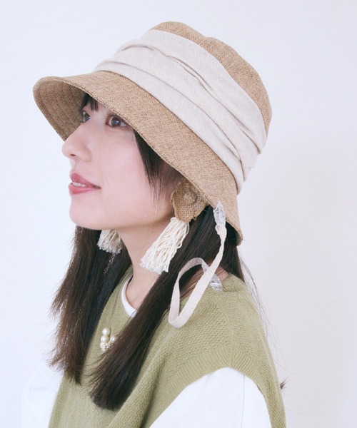 polcadot（ポルカドット）の「クリップギャザーバケットハット（ハット・レディース・ブルー/ブラック/ベージュ・FREE）」の5枚目の写真