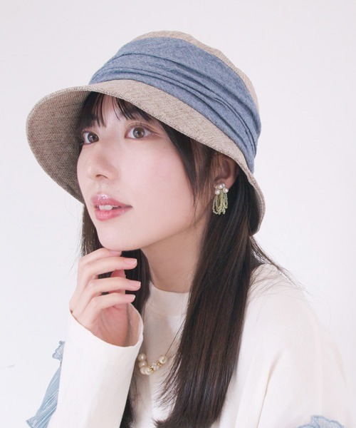 polcadot（ポルカドット）の「クリップギャザーバケットハット（ハット・レディース・ブルー/ブラック/ベージュ・FREE）」の10枚目の写真