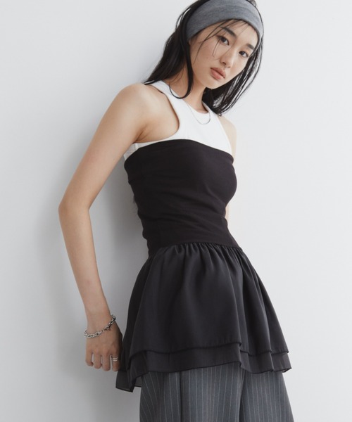 Aunt Marie's（アントマリーズ）の「オーガンジーベアビスチェ（チューブトップ・レディース・ブラック/ホワイト・FREE）」の2枚目の写真