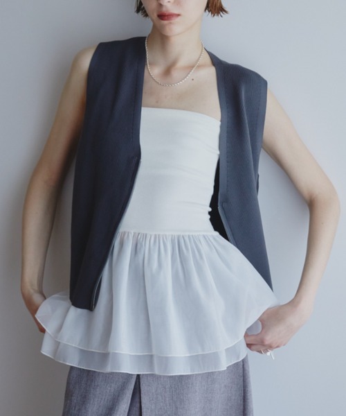 Aunt Marie's（アントマリーズ）の「オーガンジーベアビスチェ（チューブトップ・レディース・ブラック/ホワイト・FREE）」の13枚目の写真