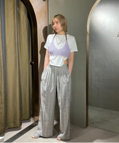 LIGHT TWEED MANY TUCK PANTS（その他パンツ）｜Ameri（アメリ
