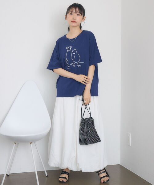 RETRO GIRL(レトロガール)の「2WAY巾着バッグ(ショルダーバッグ・レディース・ブラック/オフホワイト/ブルー・ONE SIZE)」の12枚目の写真