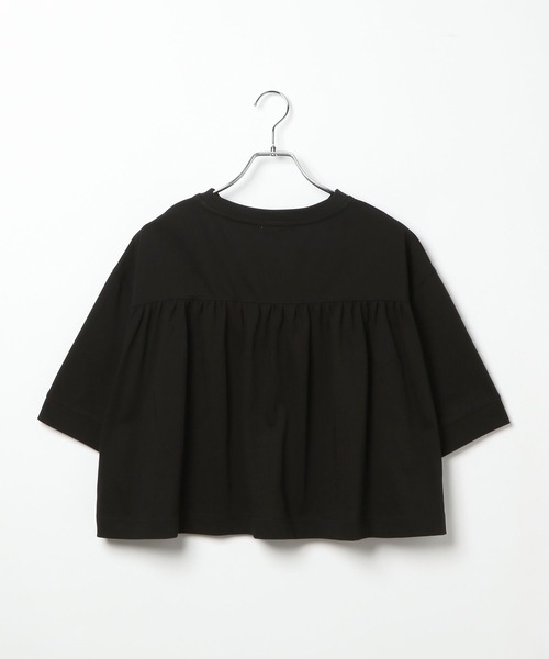 LEPSIM（レプシィム）の「バックギャザーワイドT　290299（Tシャツ/カットソー・レディース・ブラック/ホワイト×ブラック/イエロー/オフホワイト/オレンジ・FREE）」の6枚目の写真