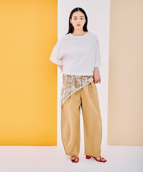 LEPSIM（レプシィム）の「バックギャザーワイドT　290299（Tシャツ/カットソー・レディース・ブラック/ホワイト×ブラック/イエロー/オフホワイト/オレンジ・FREE）」の18枚目の写真