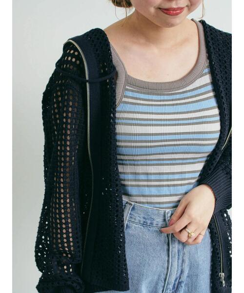 SM2(エスエムツー)の「ランダムリブカップ付アシメキャミソール(Tシャツ/カットソー・レディース・ブルー/オフホワイト/レッド/ブラック・F)」の5枚目の写真