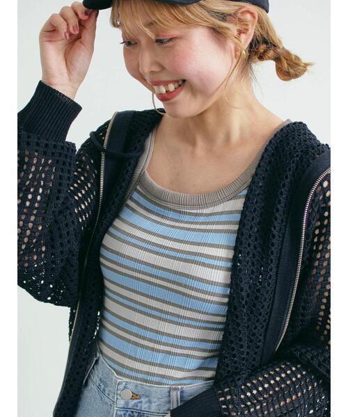 SM2(エスエムツー)の「ランダムリブカップ付アシメキャミソール(Tシャツ/カットソー・レディース・ブルー/オフホワイト/レッド/ブラック・F)」の6枚目の写真