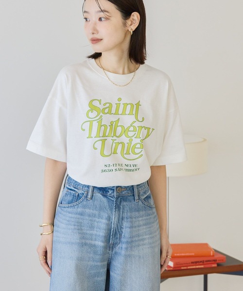 AMERICAN HOLIC(アメリカンホリック)の「デザインロゴプリントTシャツ(Tシャツ/カットソー・レディース・イエロー/オフホワイト/チャコールグレー・M/L)」の4枚目の写真