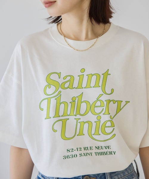 AMERICAN HOLIC(アメリカンホリック)の「デザインロゴプリントTシャツ(Tシャツ/カットソー・レディース・イエロー/オフホワイト/チャコールグレー・M/L)」の6枚目の写真