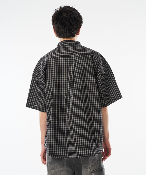 kutir（クティール）の「ASSORTED SEER SOCCOR CHECK SHIRT／アソートシアサッカーチェックシャツ（シャツ/ブラウス・メンズ・ブラック/アイボリー/ブルー/ベージュ・MEDIUM/LARGE）」の11枚目の写真