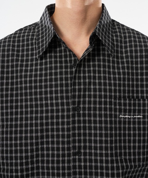 kutir（クティール）の「ASSORTED SEER SOCCOR CHECK SHIRT／アソートシアサッカーチェックシャツ（シャツ/ブラウス・メンズ・ブラック/アイボリー/ブルー/ベージュ・MEDIUM/LARGE）」の15枚目の写真