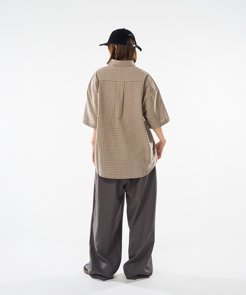 kutir（クティール）の「ASSORTED SEER SOCCOR CHECK SHIRT／アソートシアサッカーチェックシャツ（シャツ/ブラウス・メンズ・ブラック/アイボリー/ブルー/ベージュ・MEDIUM/LARGE）」の9枚目の写真