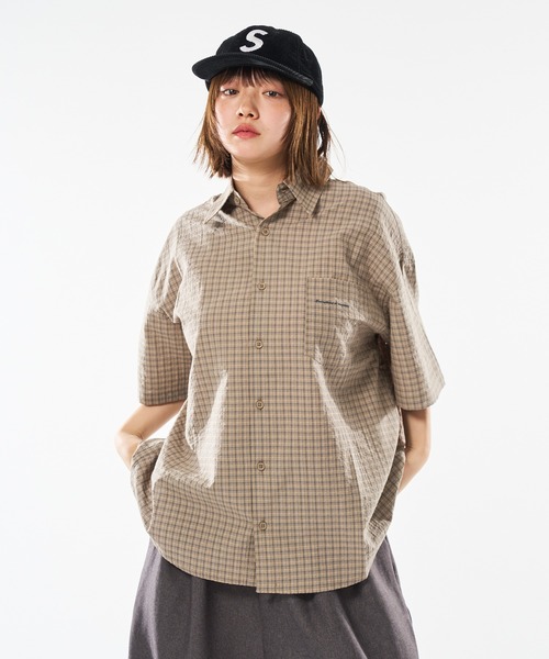 kutir（クティール）の「ASSORTED SEER SOCCOR CHECK SHIRT／アソートシアサッカーチェックシャツ（シャツ/ブラウス・メンズ・ブラック/アイボリー/ブルー/ベージュ・MEDIUM/LARGE）」の5枚目の写真