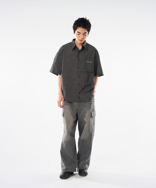 kutir（クティール）の「ASSORTED SEER SOCCOR CHECK SHIRT／アソートシアサッカーチェックシャツ（シャツ/ブラウス・メンズ・ブラック/アイボリー/ブルー/ベージュ・MEDIUM/LARGE）」の12枚目の写真