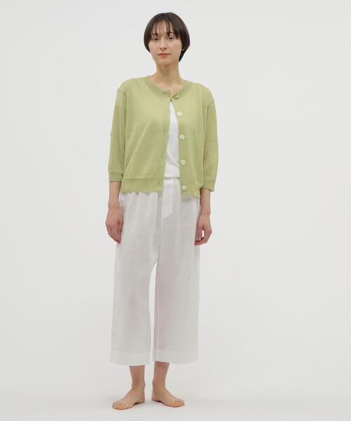MARGARET HOWELL（マーガレットハウエル）の「FINE LINEN（カーディガン/ボレロ・レディース・ブラック/ライトグリーン・FREE）」の7枚目の写真
