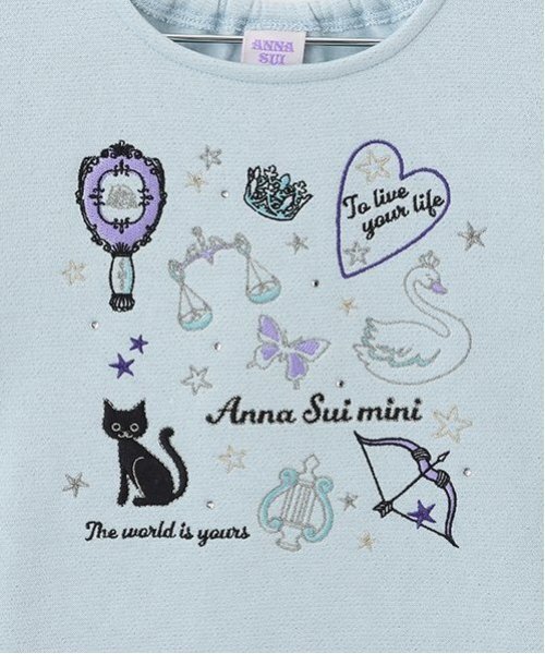 ANNA SUI mini(アナスイ・ミニ)の「【あったか裏起毛】星座刺しゅうトレーナー(スウェット・キッズ・ラベンダー/ライトブルー・85-95cm)」の5枚目の写真