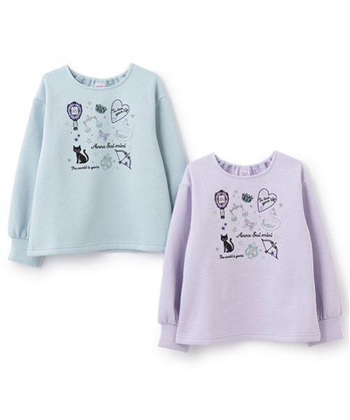 ANNA SUI mini(アナスイ・ミニ)の「【あったか裏起毛】星座刺しゅうトレーナー(スウェット・キッズ・ラベンダー/ライトブルー・85-95cm)」の9枚目の写真