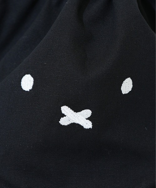 Miffy（ ミッフィー）の「【miffy/ミッフィー】 巾着ショルダー フェイスデザイン（ショルダーバッグ・レディース・ブラック/ナチュラル・FREE）」の7枚目の写真