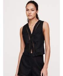 リネン レーストリム ベスト