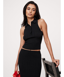 Banana Republic（バナナリパブリック）の「クリンクルニット ノースリーブ ポロシャツ（ポロシャツ）」