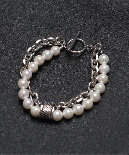 SPINNS(スピンズ)の「パール×チェーン2連ブレスレット/パーツ付き(ブレスレット・メンズ・A/B・ONESIZE)」の4枚目の写真