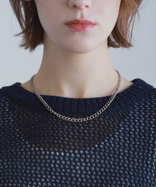 ROCHEM（ローシェン）の「ワンポイントロゴ刺繍サイドラインメッシュニット（ニット/セーター・メンズ・ネイビー/ワイン/チャコール/ブラック/ホワイト/ダークグリーン・S/M/L/XS）」の14枚目の写真