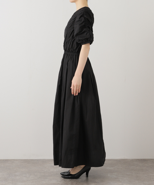 セール】【ne Quittez pas / ヌキテパ】COTTON DOBBY CHECK SHIRRI