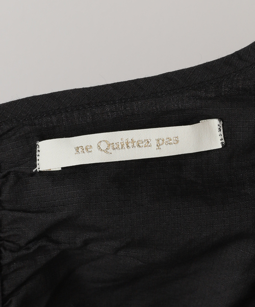 EDIT. FOR LULU（エディットフォールル）の「【ne Quittez pas / ヌキテパ】COTTON DOBBY CHECK SHIRRI（ワンピース・レディース・ブラック・MEDIUM）」の21枚目の写真