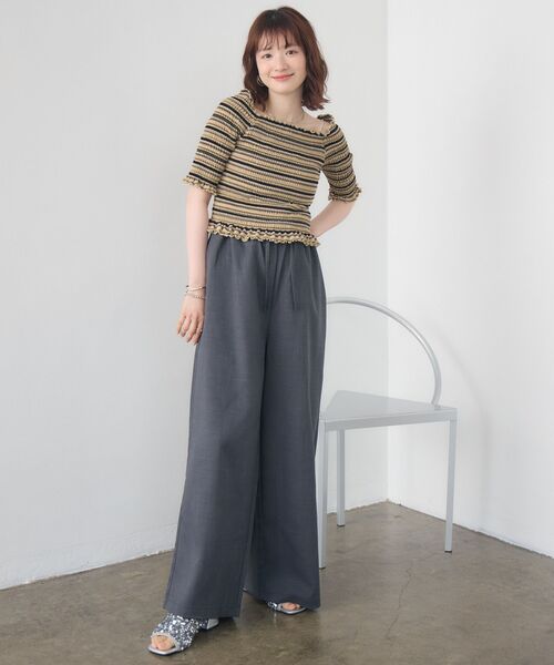 RETRO GIRL（レトロガール）の「アソートギャザーカットソー（Tシャツ/カットソー・レディース・パープル系その他/ブラウン系その他/ブラック系その他・FREE）」の9枚目の写真