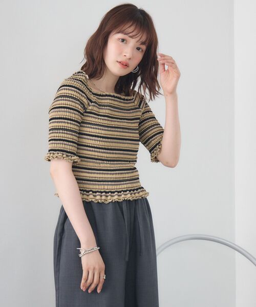 RETRO GIRL（レトロガール）の「アソートギャザーカットソー（Tシャツ/カットソー・レディース・パープル系その他/ブラウン系その他/ブラック系その他・FREE）」の5枚目の写真