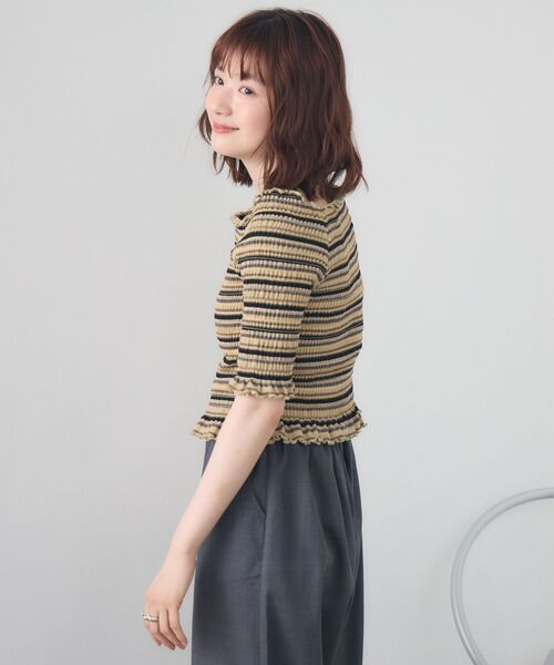 RETRO GIRL（レトロガール）の「アソートギャザーカットソー（Tシャツ/カットソー・レディース・パープル系その他/ブラウン系その他/ブラック系その他・FREE）」の4枚目の写真