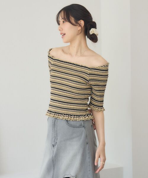 RETRO GIRL（レトロガール）の「アソートギャザーカットソー（Tシャツ/カットソー・レディース・パープル系その他/ブラウン系その他/ブラック系その他・FREE）」の11枚目の写真