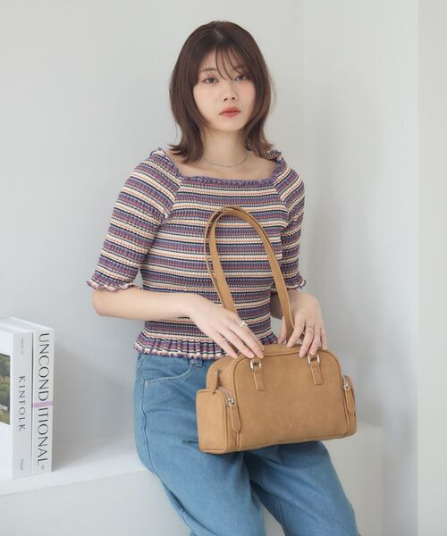 RETRO GIRL（レトロガール）の「アソートギャザーカットソー（Tシャツ/カットソー・レディース・パープル系その他/ブラウン系その他/ブラック系その他・FREE）」の13枚目の写真