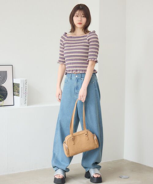 RETRO GIRL（レトロガール）の「アソートギャザーカットソー（Tシャツ/カットソー・レディース・パープル系その他/ブラウン系その他/ブラック系その他・FREE）」の14枚目の写真