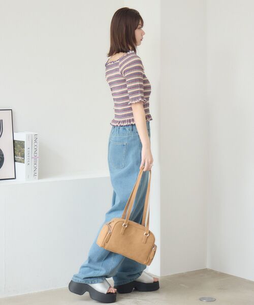 RETRO GIRL（レトロガール）の「アソートギャザーカットソー（Tシャツ/カットソー・レディース・パープル系その他/ブラウン系その他/ブラック系その他・FREE）」の15枚目の写真