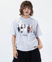 【t】〔神保町にゃんこ堂〕ワンポイント刺繍/両面プリント 半袖Tシャツ